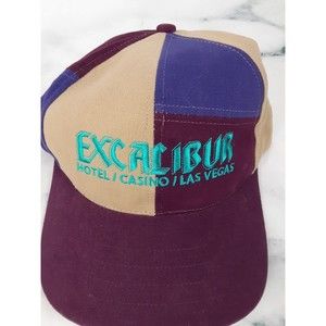 EXCALIBUR Las Vegas Casino and Resort Robins egg blue and black truckers cap hat